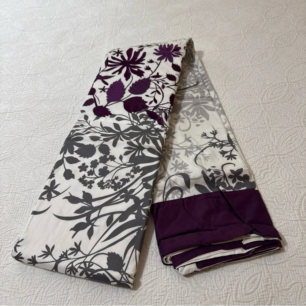 New KAS AUSTRALIA King Duvet Cover Enchanted Floral‎ Purple Embroidered 104